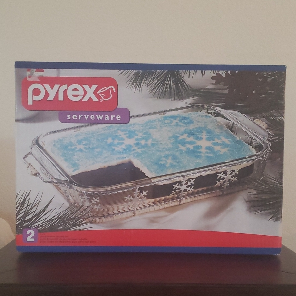 Pyrex Blue Snowflake Serveware Dish